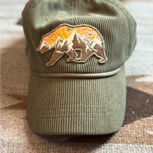 Telluride - Olive Green Adult Cap with Bear Embroidery